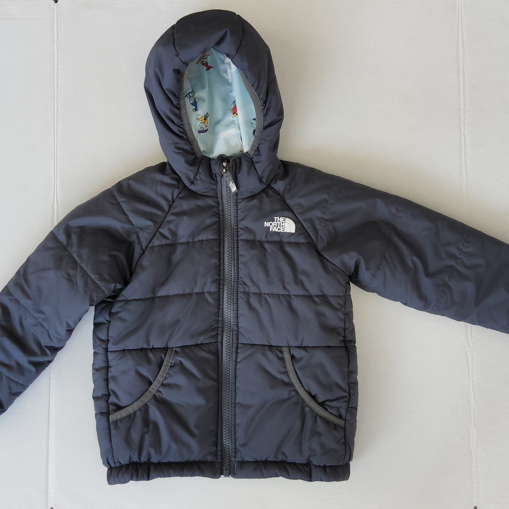 The North Face Gray Hooded Puffer Jacket
